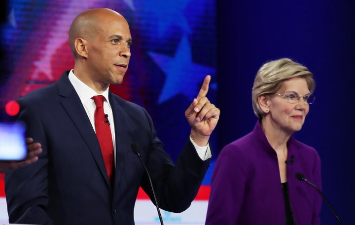 Sens. Cory Booker (D-N.J.) and Elizabeth Warren (D-Mass.) are among the 2020 presidential candidates to call for a national gun licensing system.