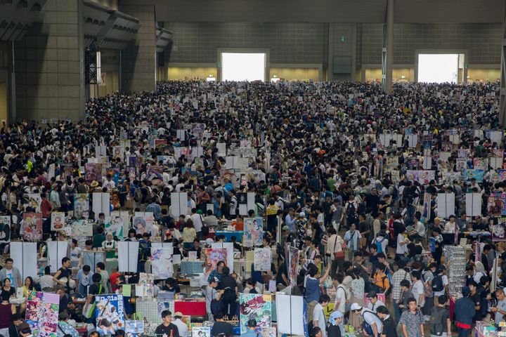 Visitors gather during the Comic Market (Comiket) 92 in Tokyo, Japan, 11 August 2017. Comiket is a biannual event exhibiting the works of independent self-publishers centered around manga, anime and video games. EPA/CHRISTOPHER JUE