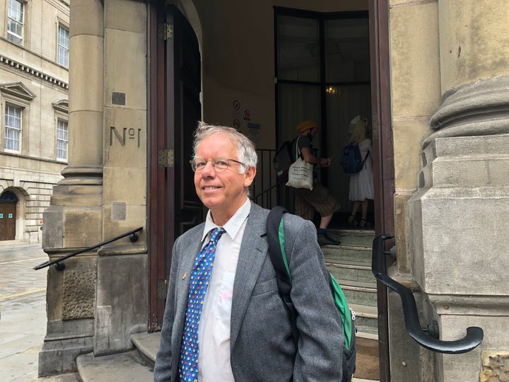 Tony Corden outside the City Of London magistrates court on August 9.