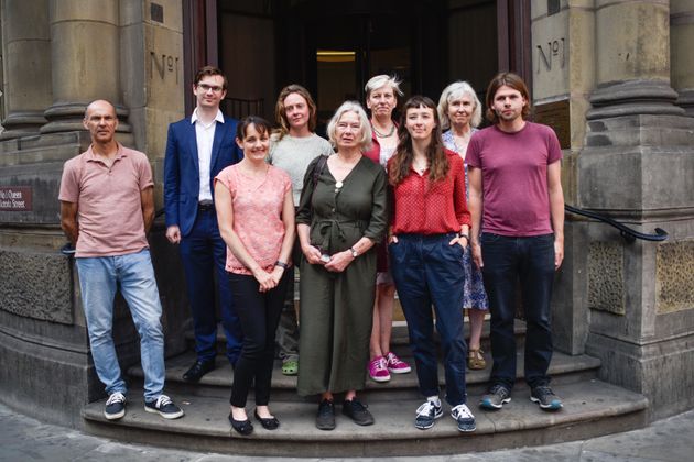 A group of Extinction Rebellion activists arrive at the City of London Magistrates' Court on July 12.