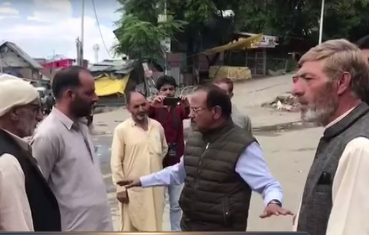 National Security Advisor Ajit Doval interacts with Kashmiris in Shopian on 7 August 2019.