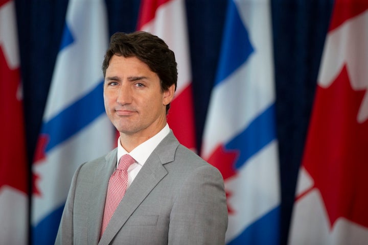 Prime Minister Justin Trudeau takes questions from journalists following a meeting with Toronto Mayor John Tory at Toronto City Hall August 13 2019. 