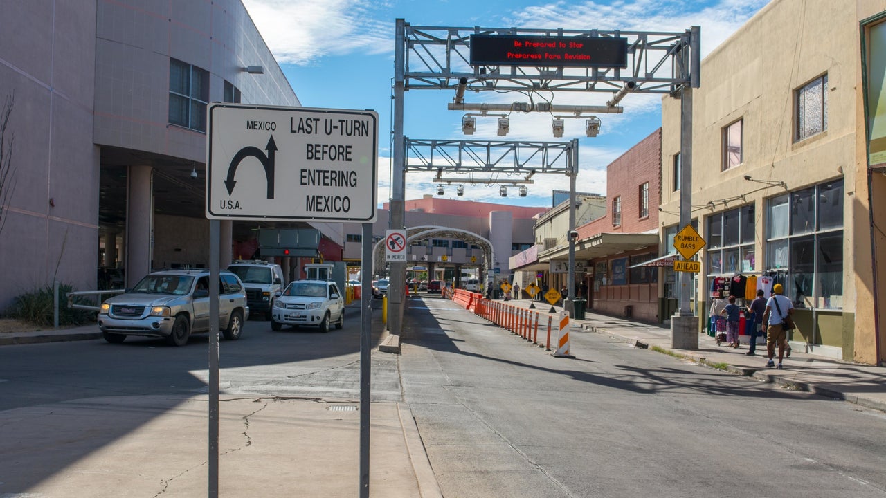 The border crossing station in Nogales, Arizona. 