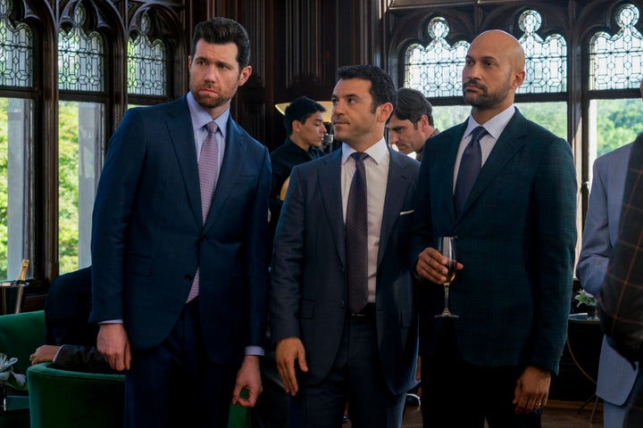 Billy Eichner, Fred Savage and Keegan-Michael Key in "Friends From College."