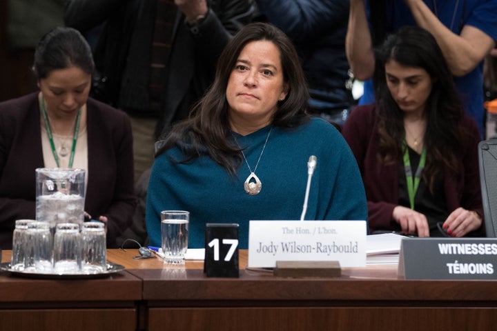 Former Canadian Justice Minister Jody Wilson-Raybould at her testimony about the SNC-Lavalin affair in Ottawa on February 27, 2019.