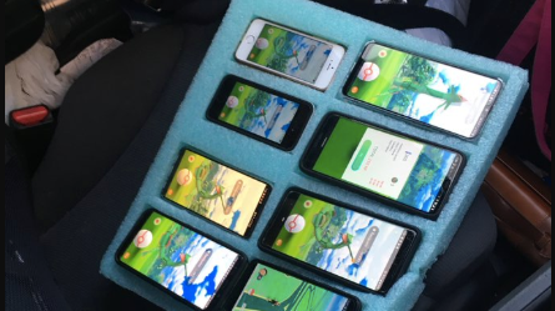 Image result for Police Catch Parked Motorist Playing Pokemon Go On 8 Different Phones