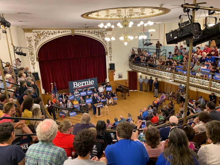 Sen. Bernie Sanders (I-Vt.) holds a Q&A event in Littleton, New Hampshire.