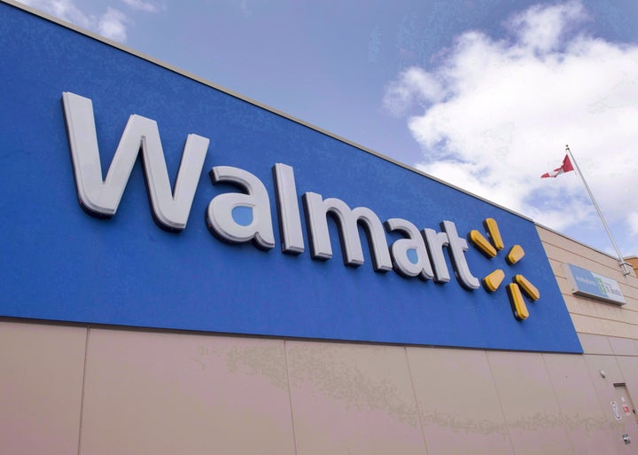 The storefront of a Walmart store is seen here in Laval, Que., on May 3, 2016.
