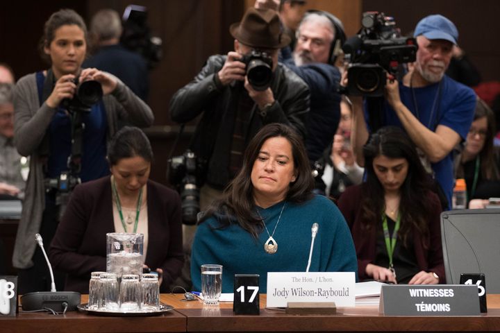 Jody Wilson-Raybould arrives to give her testimony about the SNC-Lavalin affair before the justice committee hearing on Parliament Hill in Ottawa on Feb. 27, 2019.