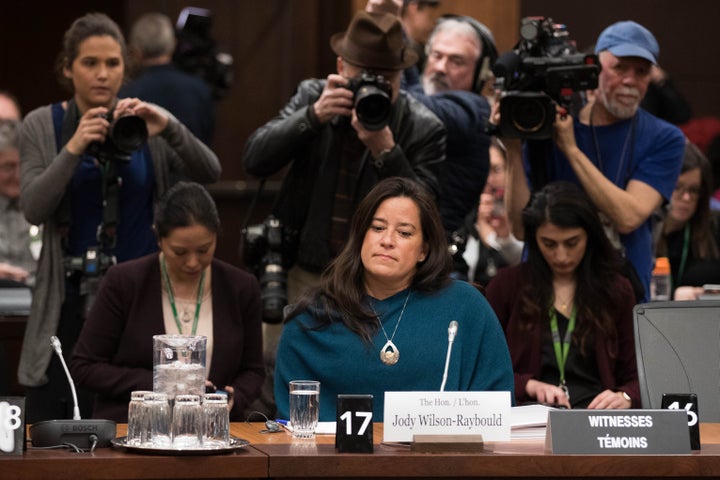 Jody Wilson-Raybould arrives to give her testimony about the SNC-Lavalin affair before the justice committee hearing on Parliament Hill in Ottawa on Feb. 27, 2019.