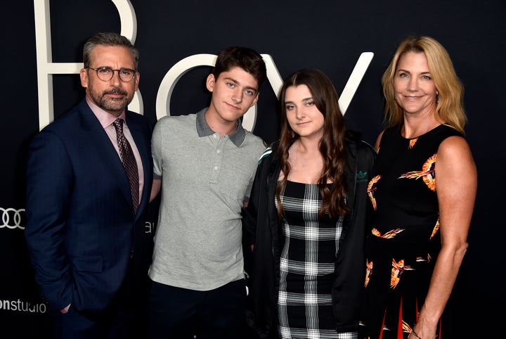 The Carell family at the premiere of "Beautiful Boy" on Oct. 8, 2018.