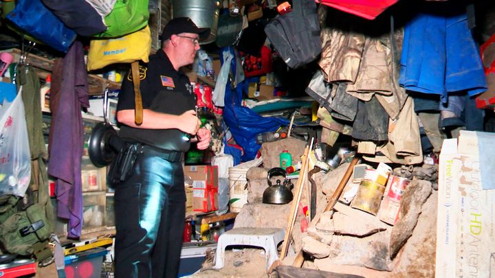 Police investigate Jeremiah Button's makeshift bunker 