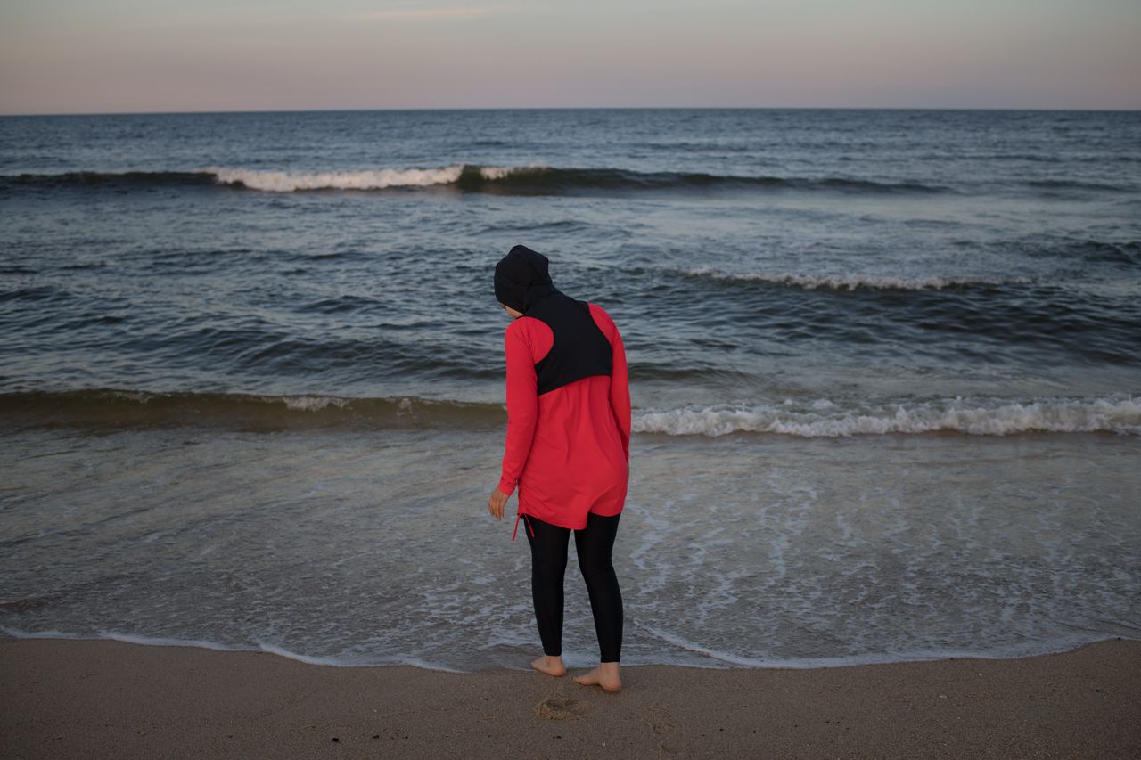 Manar Hussein at a beach in New Jersey June 26, 2019. 