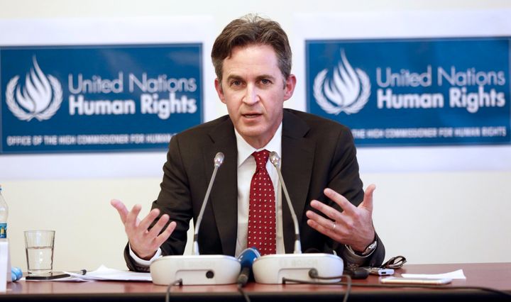 David Kaye, the U.N. Special Rapporteur on Freedom of Opinion and Expression, at a press conference in 2016. 