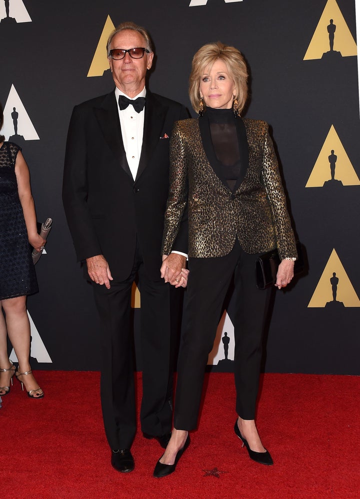 Peter Fonda and Jane Fonda attend the seventh annual Governors Awards honoring Spike Lee, Gena Rowlands and Debbie Reynolds, in Hollywood, California, on Nov. 14, 2015.