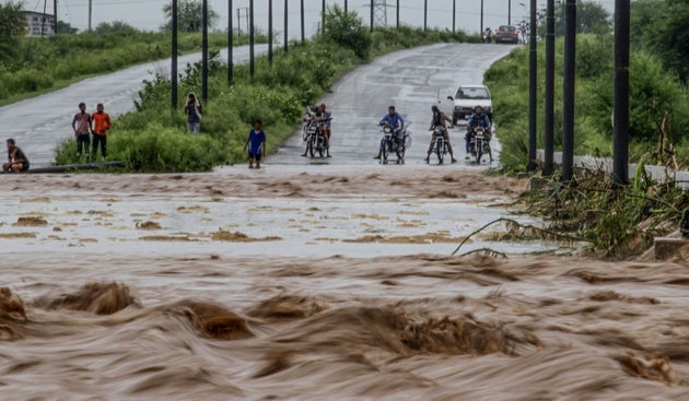 Commuters stranded on a road in Mohali district of