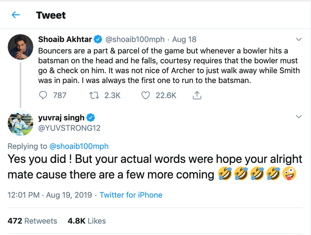 Yuvraj Singh Responds To Shoaib Akhtar After He Slammed Jofra