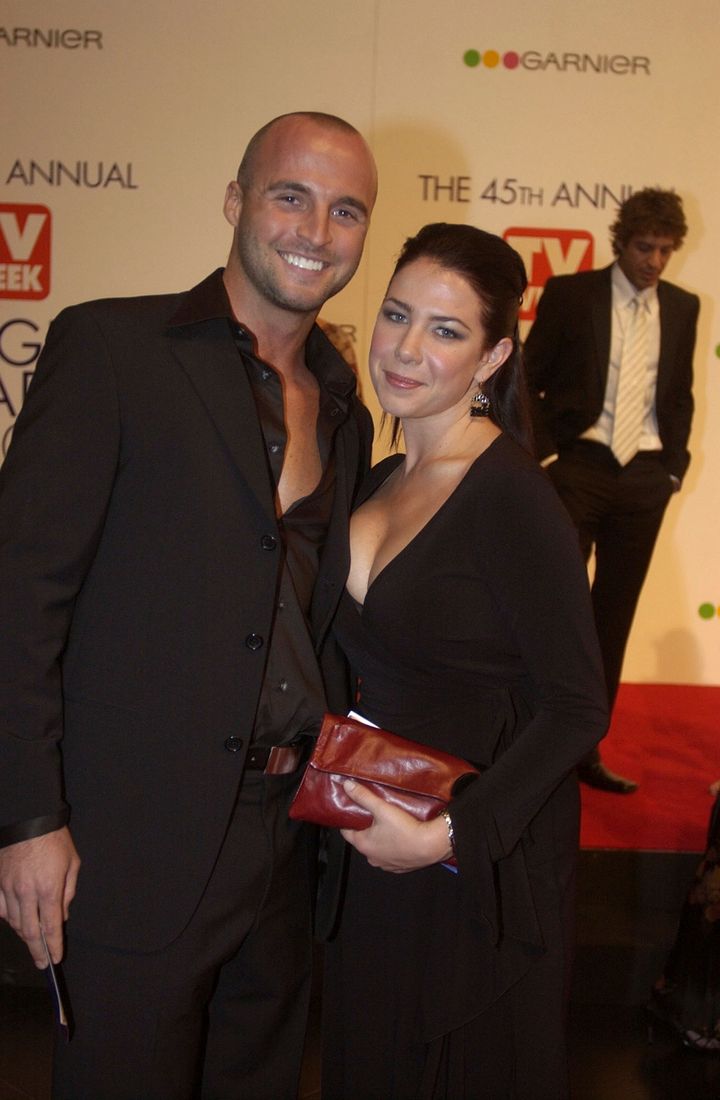 Ben Unwin (left) pictured with his former Home and Away co-star Kate Ritchie in 2003.