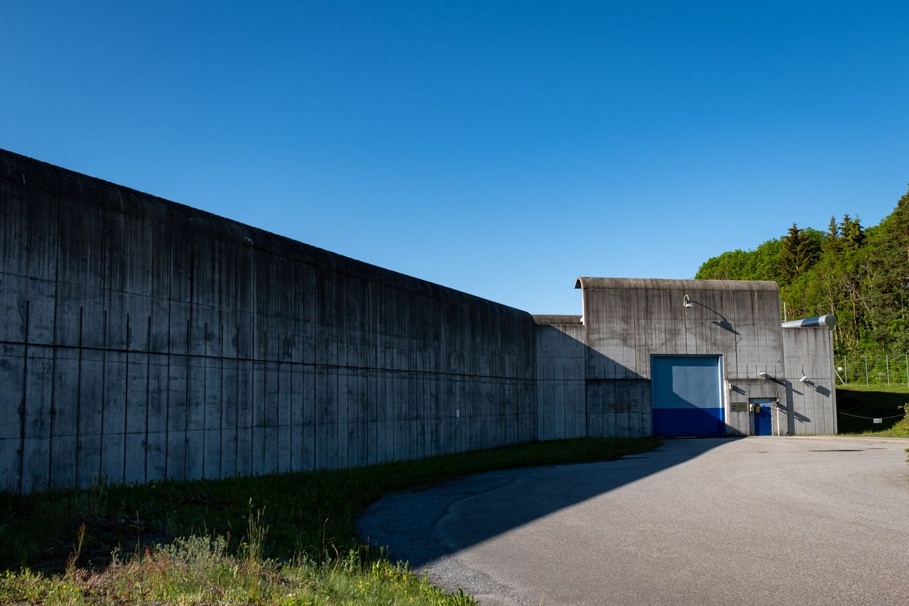 The entrance to Ringerike. For all its picturesque charm, the prison is still encircled with 23-foot concrete walls.