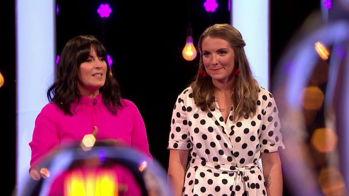 Millie on Naked Attraction with presenter Anna Richardson