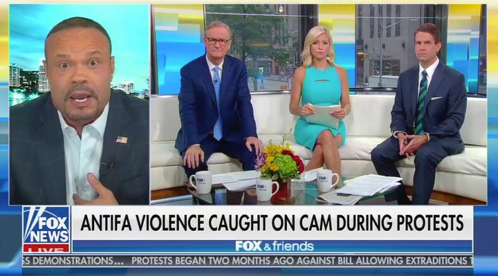 A recent clip on "Fox & Friends" attempted to ascribe violence to antifa at a rally over the weekend in Portland, Oregon.