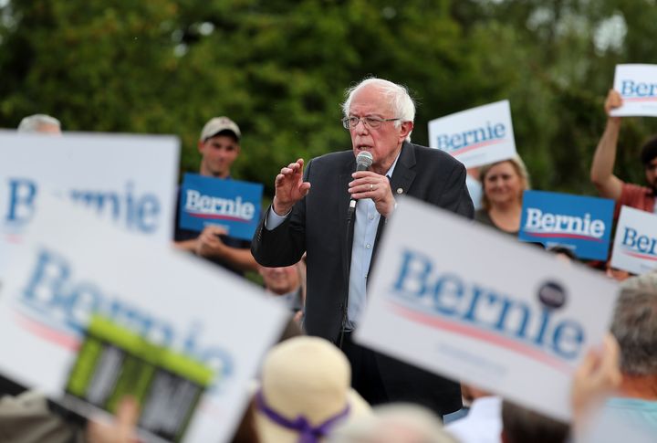 Sen. Bernie Sanders of Vermont speaks to supporters at the Wolfeboro Inn in Wolfeboro, New Hampshire, last week.