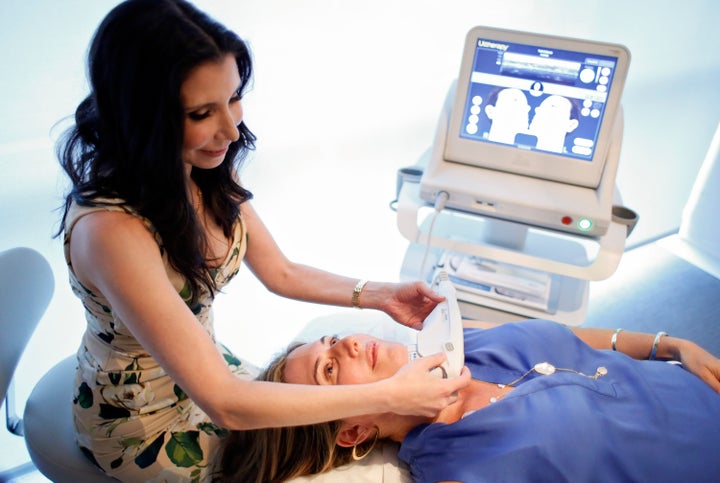 NEW YORK, NY - JULY 20: (EXCLUSIVE COVERAGE) Dr. Jennifer Levine demonstrates Ultherapy at the Secrets And Wives Pre-Finale Party With Ultherapy on July 20, 2015 in New York City. (Photo by Brian Ach/Getty Images for EvolveMKD)