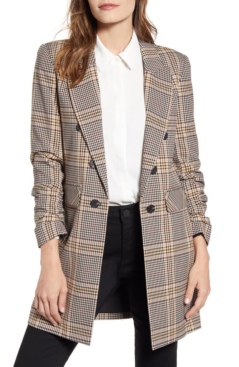 Long 2025 checkered blazer