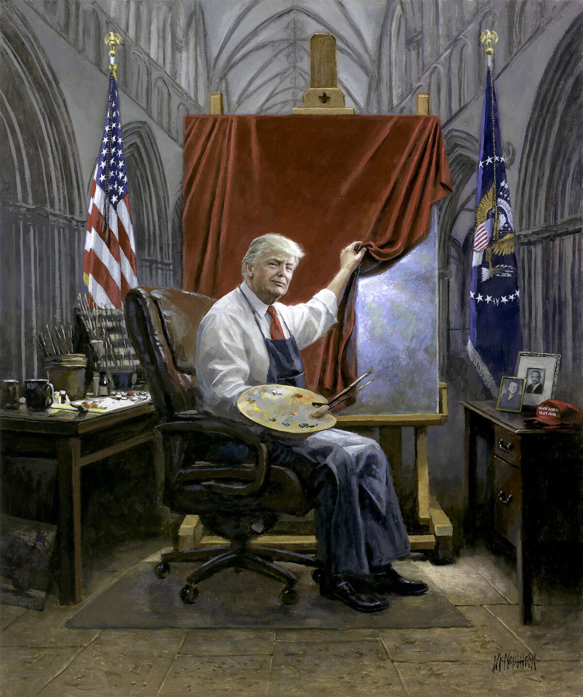 Twitter Users Mock Latest Trump Painting By Right Wing Artist Jon   5d5c68a43f00005c005b1927 