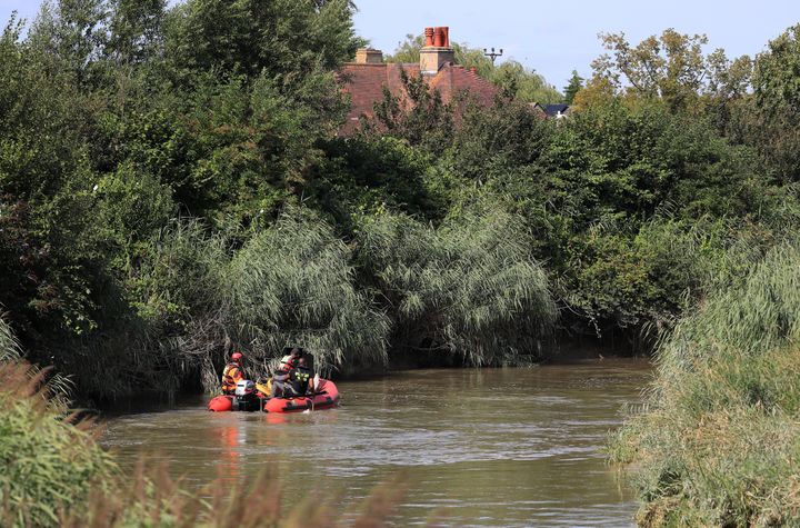Specialists with Sonar equipment search a section of the River Stour over the weekend.