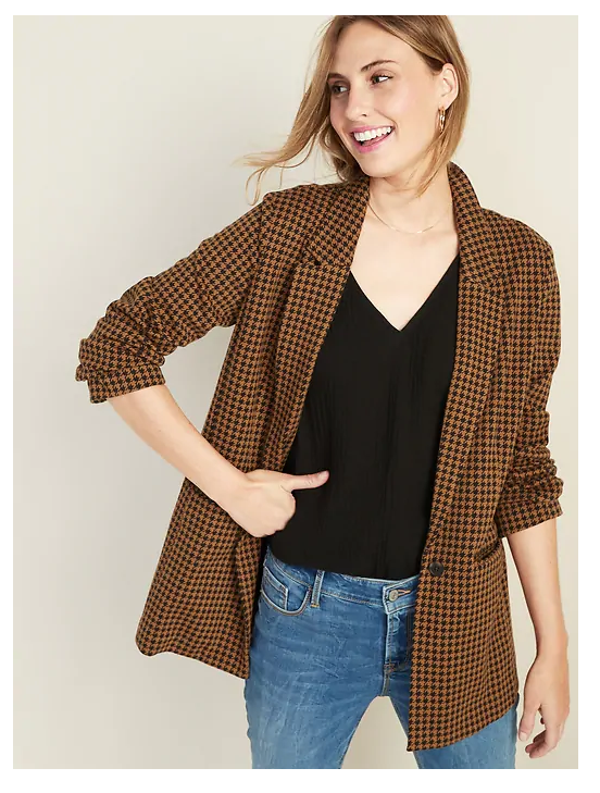 plaid oversized blazer