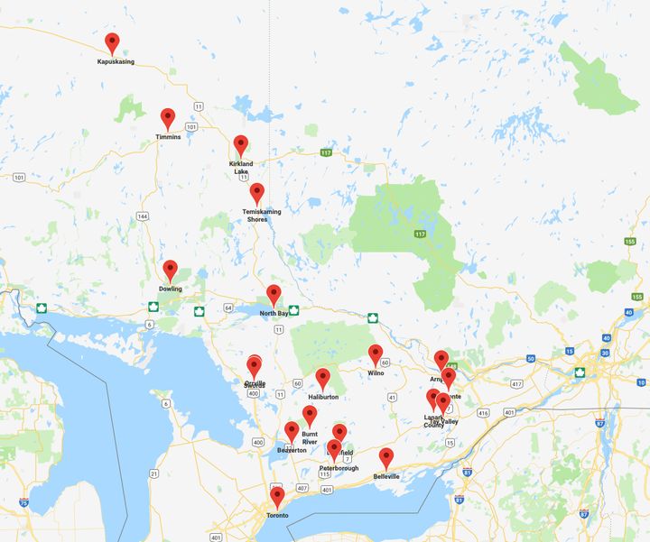 The dialect project has interviewed Ontario residents in 20 communities, including North Bay, Wilno, Almonte, Peterborough, and Dowling.
