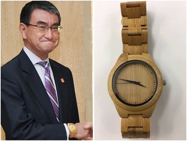 河野太郎外相の腕時計に「金時計」批判⇒「竹製ですが、何か。」