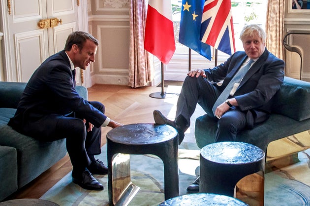 Emmanuel Macron y Boris Johnson, el jueves en el Palacio del El&iacute;seo de