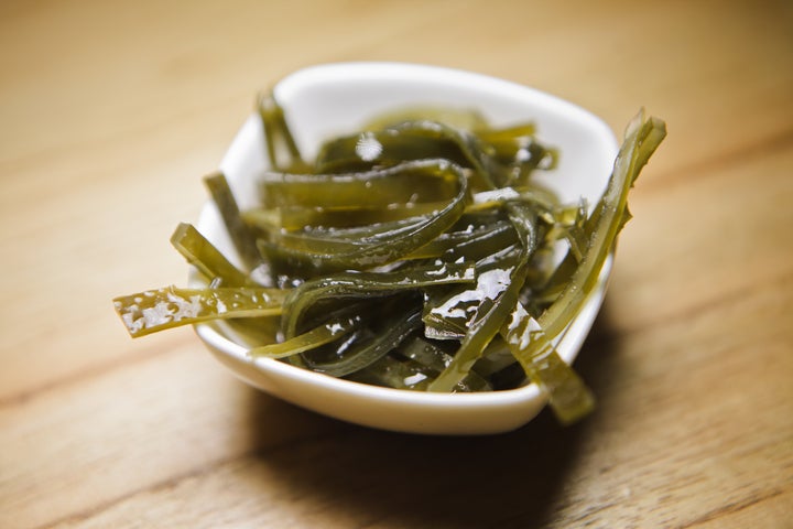 Alga Kombu é rica em umami.