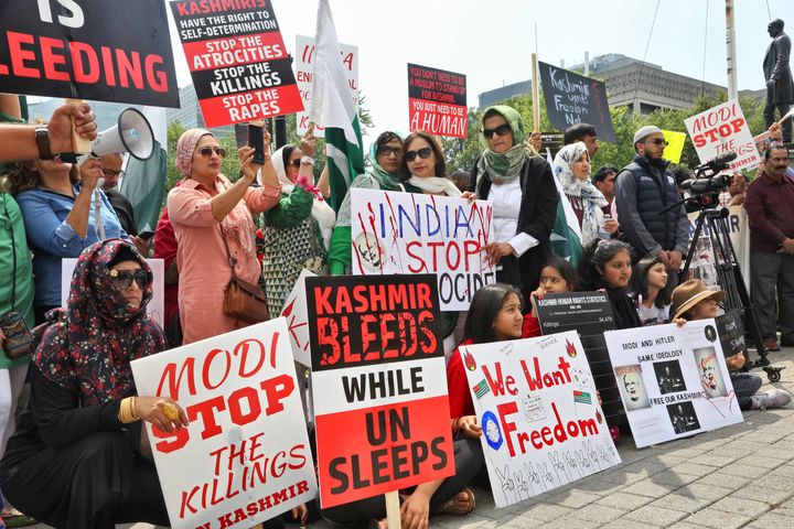 Kashmiris held a large rally outside Queen's Park in Toronto on Aug. 17, 2019. 
