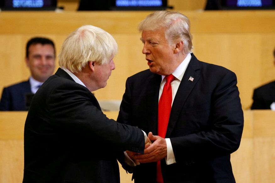 Johnson and Trump at a UN general assembly when he was foreign secretary