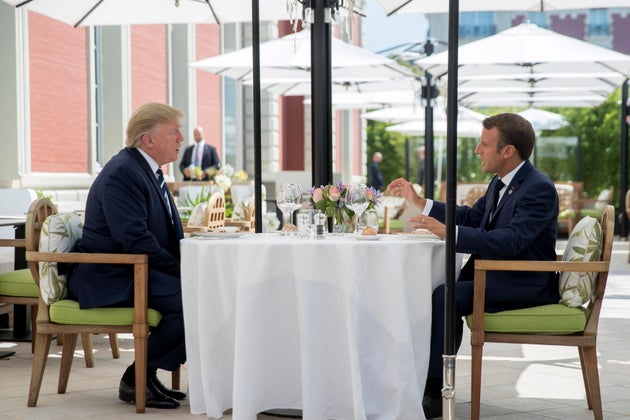Donald Trump y Emmanuel Macron, en su encuentro en Biarritz con motivo de la cumbre del