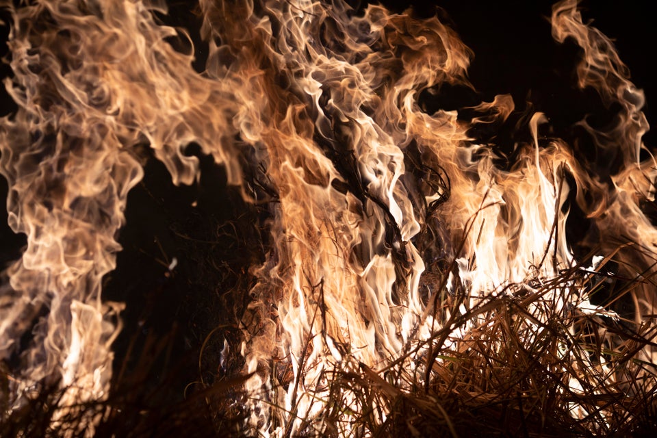 Description: A fire burns a field on a farm in the Nova Santa Helena municipality, in the state of Mato Grosso, Brazil, Friday, Aug. 23, 2019