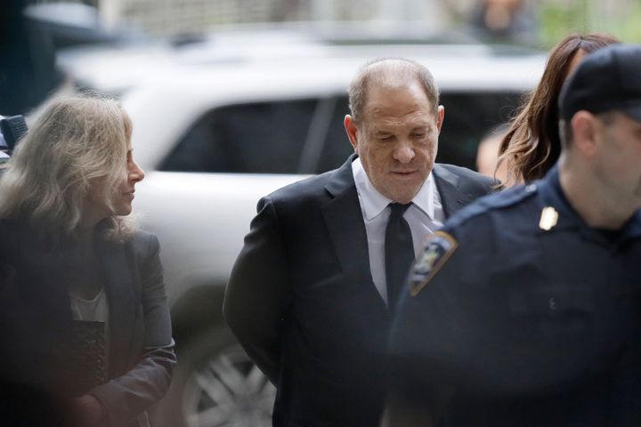 Harvey Weinstein arrives in court on Monday. Weinstein's lawyers want the trial moved from Manhattan to Long Island or upstate New York.