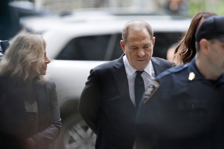 Harvey Weinstein arrives in court Monday in New York. Weinstein's lawyers want his criminal trial moved from New York City to Long Island or upstate New York.