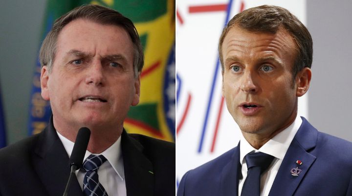 Brazilian President Jair Bolsonaro and French President Emmanuel Macron have been at odds in recent days over the wildfires burning in Brazil's Amazon rainforest.