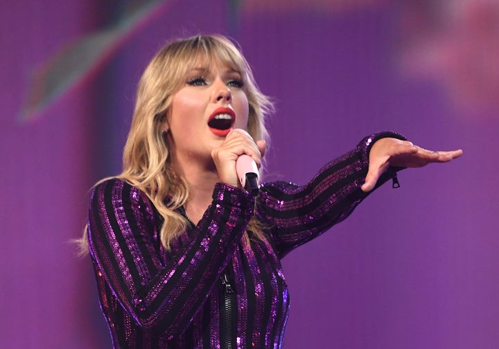 Taylor Swift performs songs from her new album "Lover" at the Amazon Prime Day concert. 