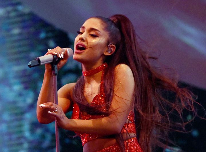Ariana Grande takes the stage while headlining 2019 Coachella Valley Music and Arts Festival.