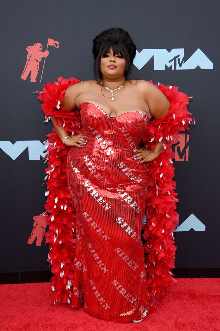NEWARK, NEW JERSEY - AUGUST 26: Lizzo attends the 2019 MTV Video Music Awards at Prudential Center on August 26, 2019 in Newark, New Jersey. (Photo by Dimitrios Kambouris/Getty Images)