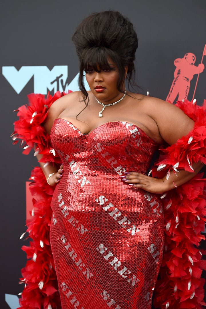 NEWARK, NEW JERSEY - AUGUST 26: Lizzo attends the 2019 MTV Video Music Awards at Prudential Center on August 26, 2019 in Newark, New Jersey. (Photo by Dimitrios Kambouris/Getty Images)