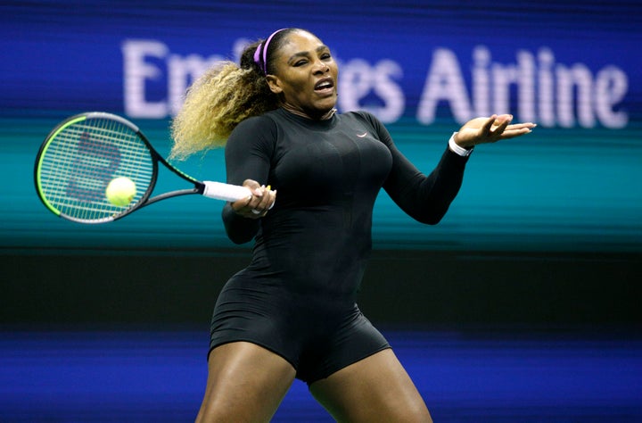 Serena Williams beat first round opponent Maria Sharapova in just 59 minutes, wearing a shortened black bodysuit that quickly became a hit among fans.