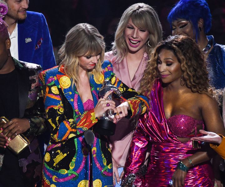 Taylor Swift wins Video of the Year at the MTV Video Music Awards 2019, held at the Prudential Centre in Newark, NJ. Photo credit should read: Doug Peters/EMPICS