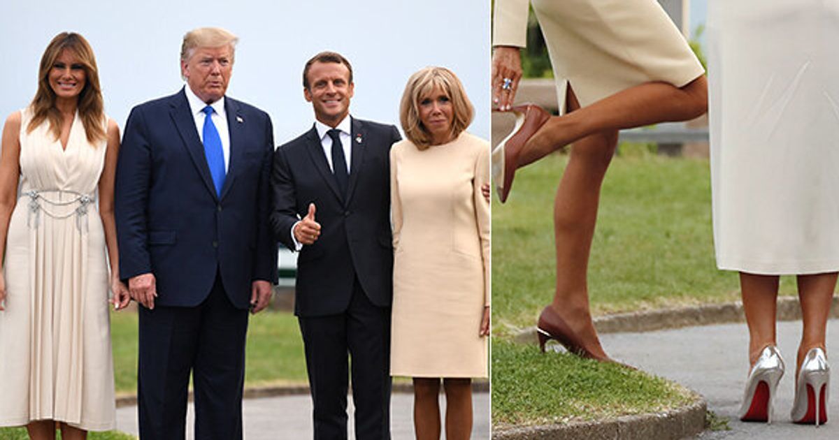 c e un significato diplomatico nelle vertiginose louboutin indossate da melania con i macron l huffpost