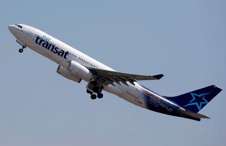 An Airbus A330-200 aircraft operated by Air Transat airlines takes off in Colomiers near Toulouse, France, on July 10, 2018.